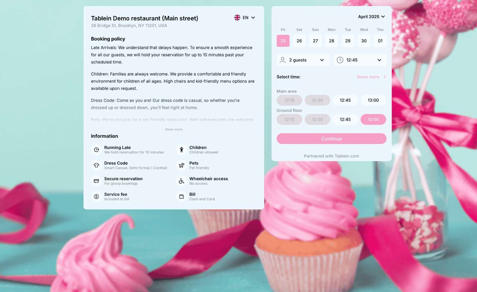Tablein dashboard