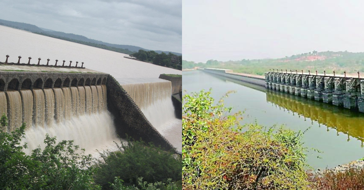 Pocharam Lake gats and water
