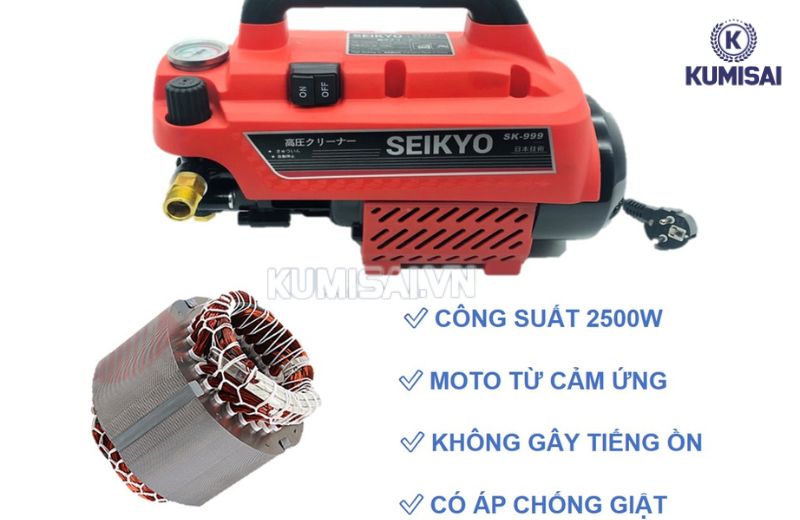 Máy rửa xe Seikyo 2500W với nhiều đánh giá tích cực