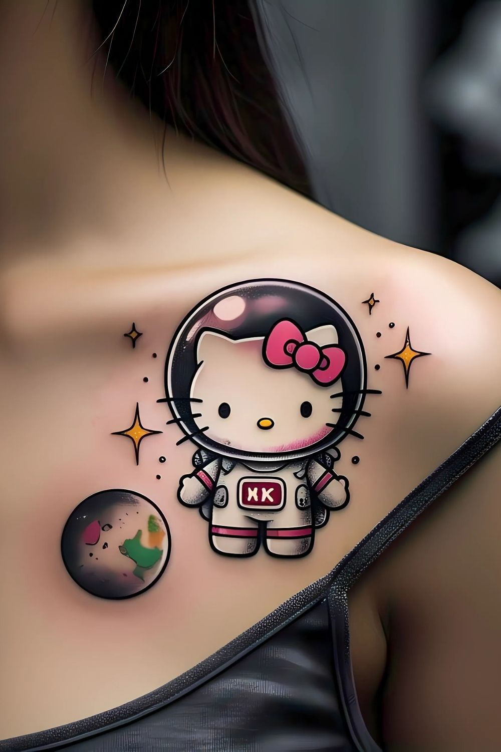 Hello Kitty Astronaut Tattoo