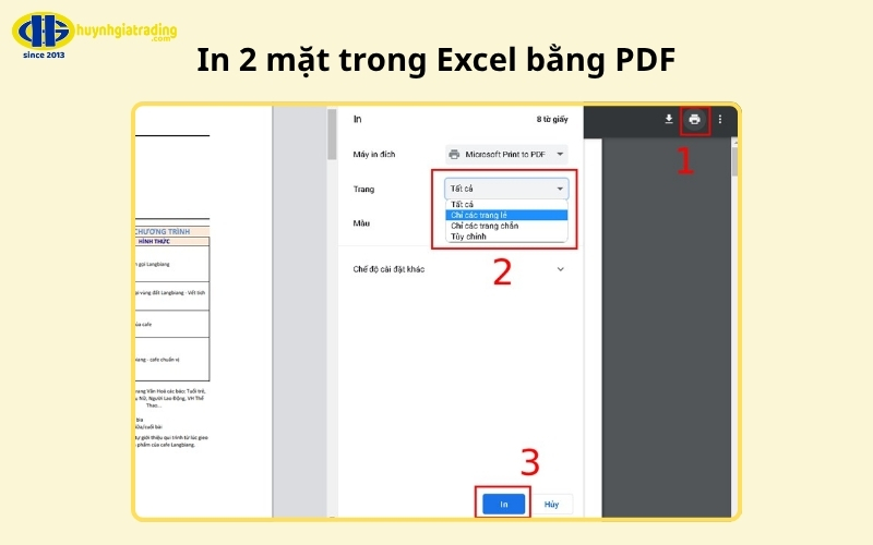cách in 2 mặt trong excel bằng pdf