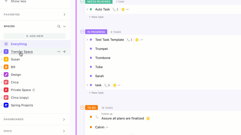 ClickUp Project Hierarchy