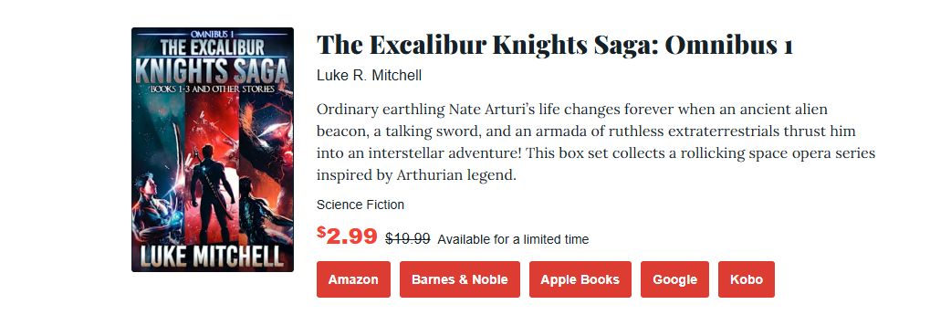 a screenshot of excalibur knights saga book