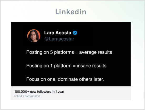 Customized LinkedIn link preview