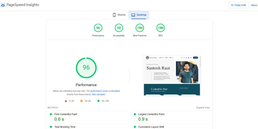 google pagespeed insights