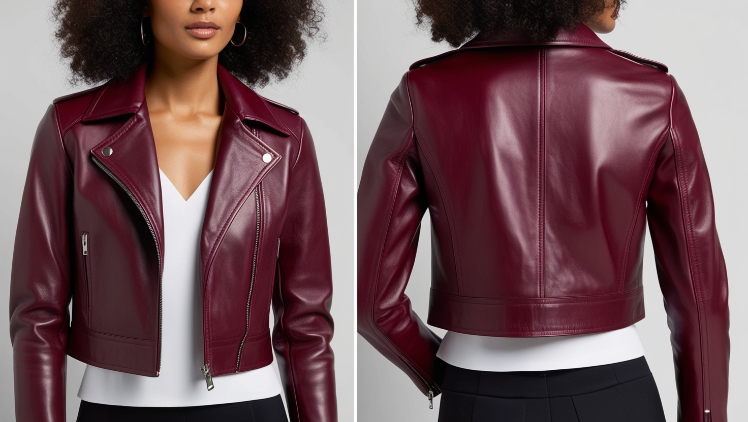 BB Dakota Burgundy Short Leather Jacket