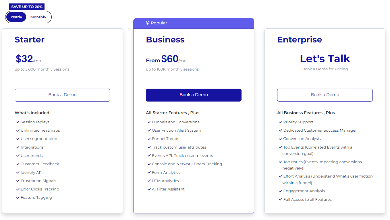 Fullsession pricing plans