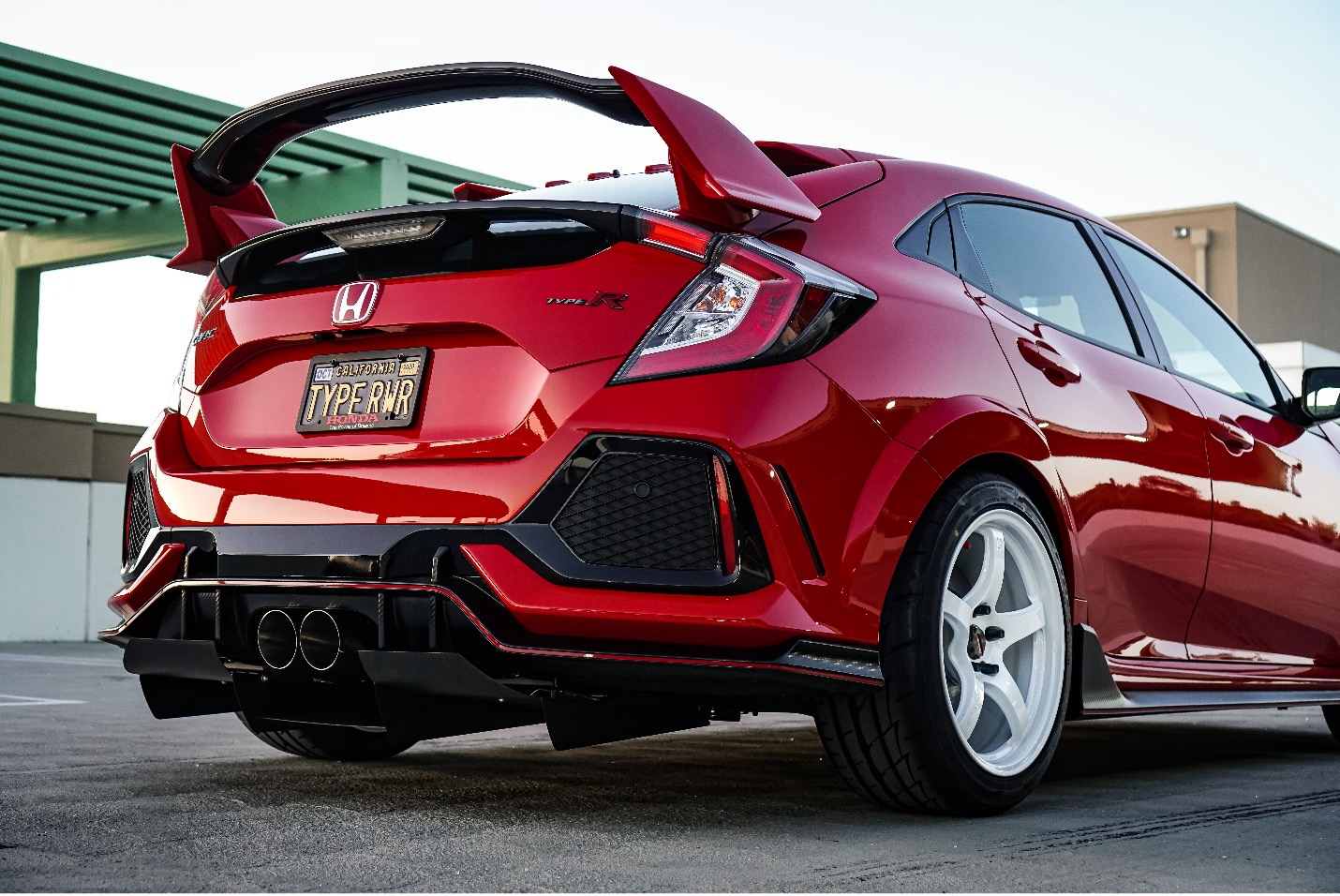 Honda Civic Type R with aftermarket wing and rear diffuser