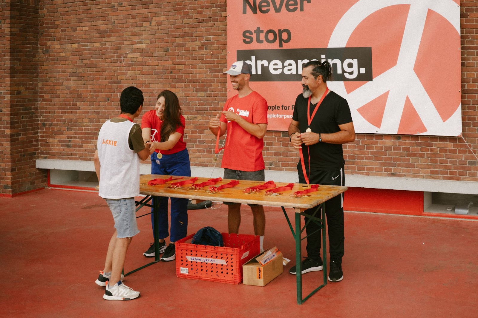 People for People's Rolling Aid Event at the Olympic Stadium in Amsterdam