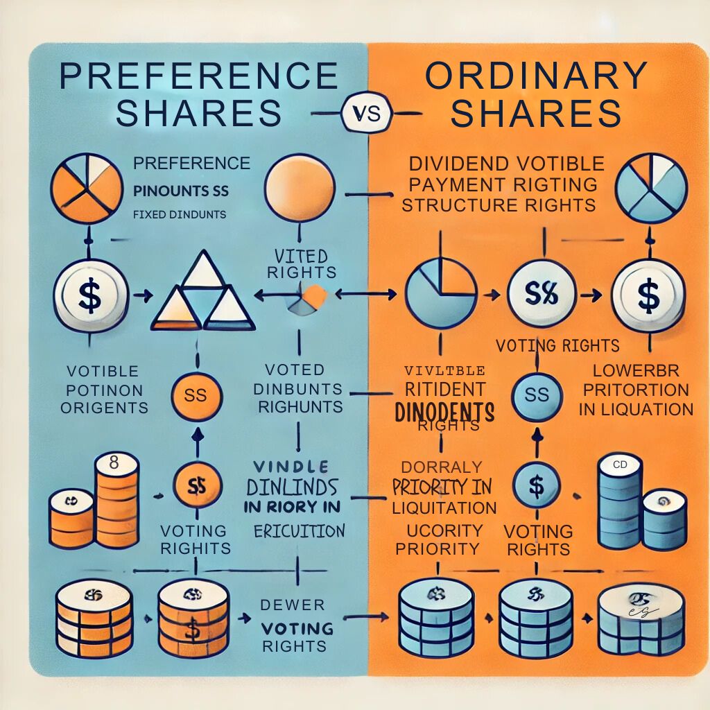 difference between preference and ordinary shares