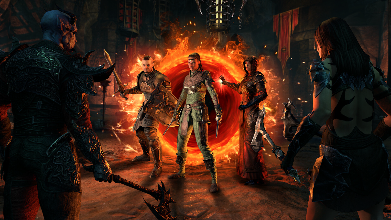 Screenshot of characters from The Elder Scrolls Online.