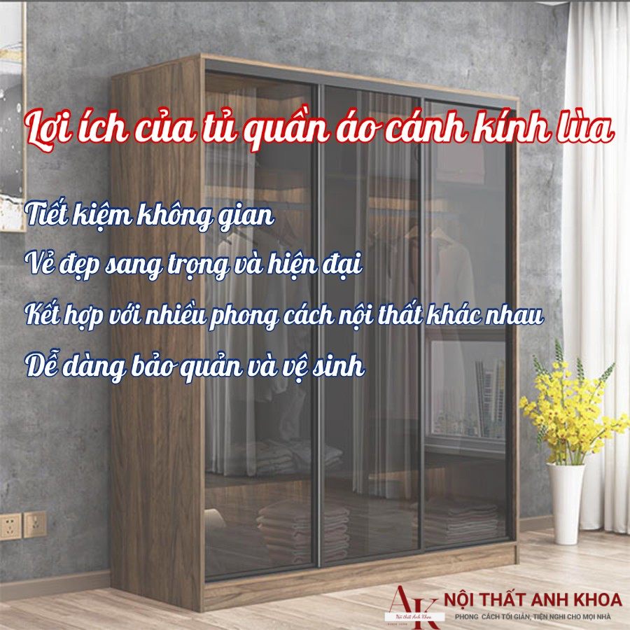 Lợi ích của tủ quần áo cánh kính lùa