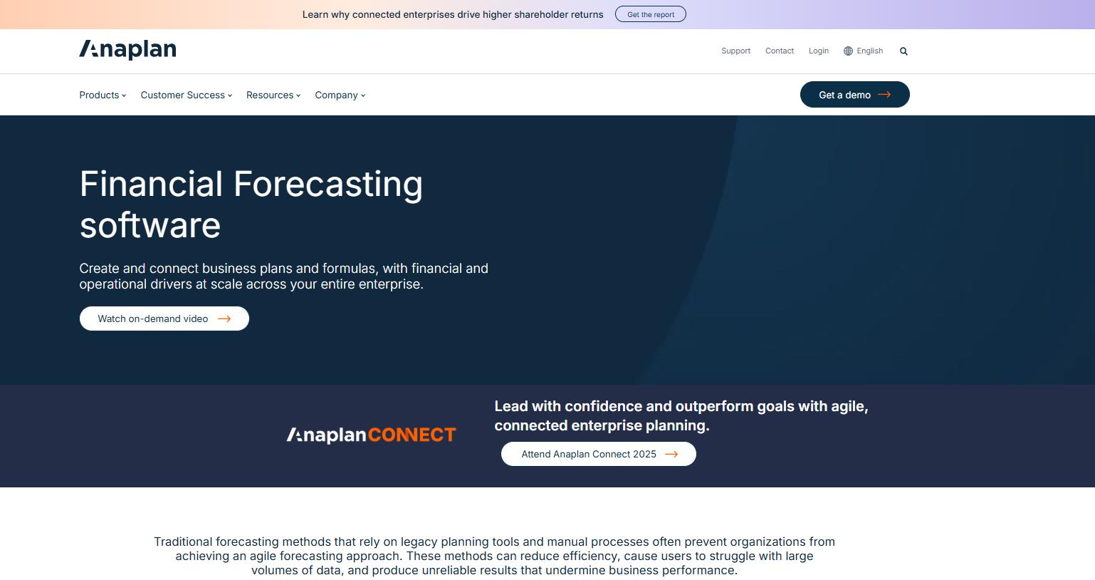  Anaplan financial forecasting software, highlighting agile and connected enterprise planning