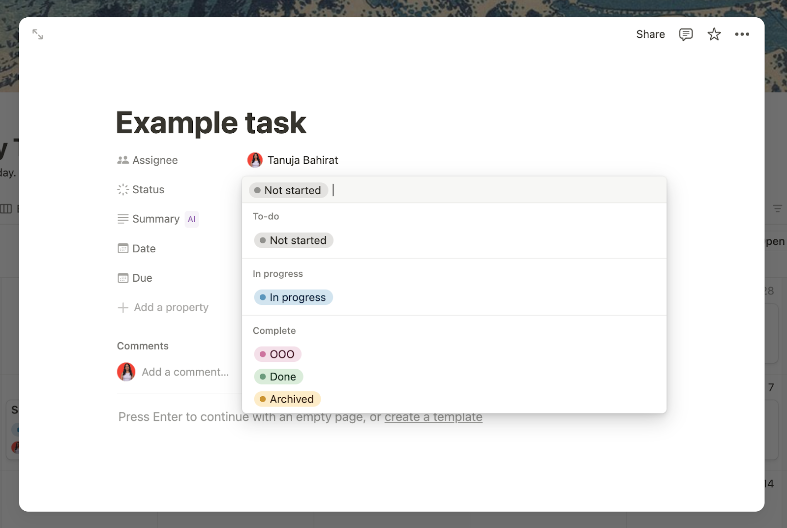 notion tasks