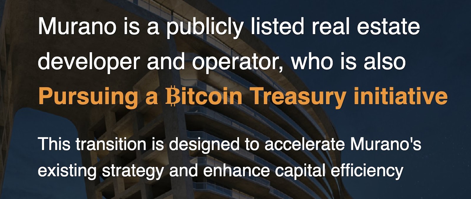 Murano Unveils Bitcoin Treasury Strategy.