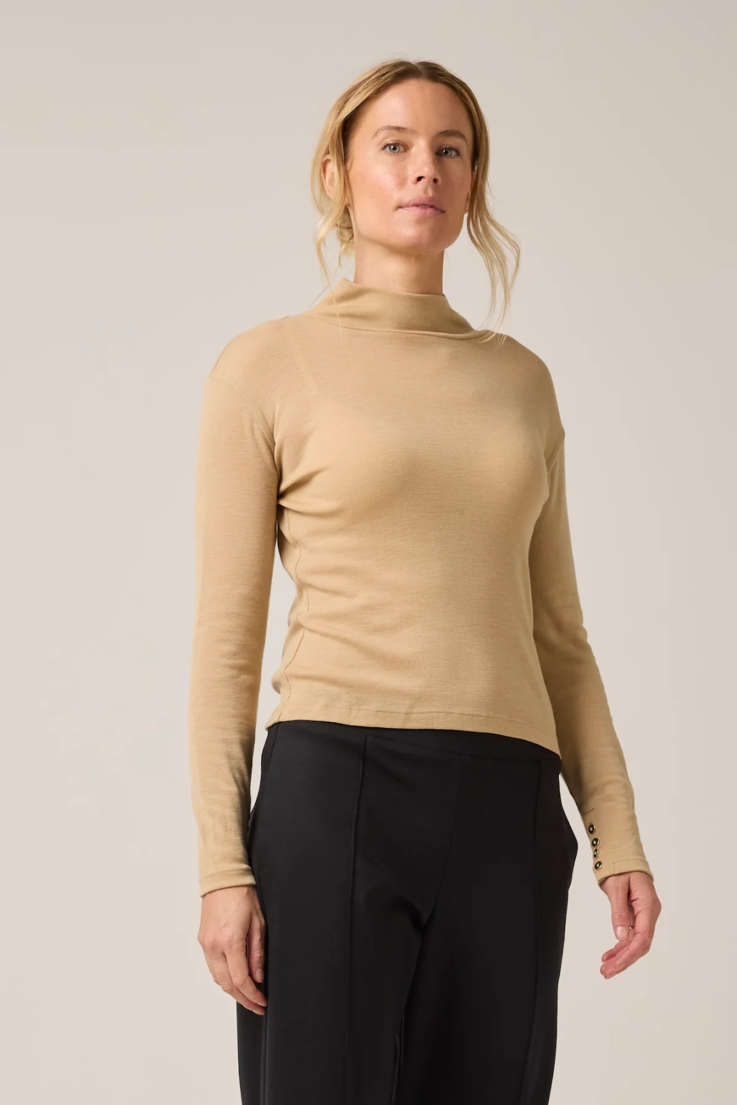 Mandalay Merino Wool Long Sleeve Knit Camel