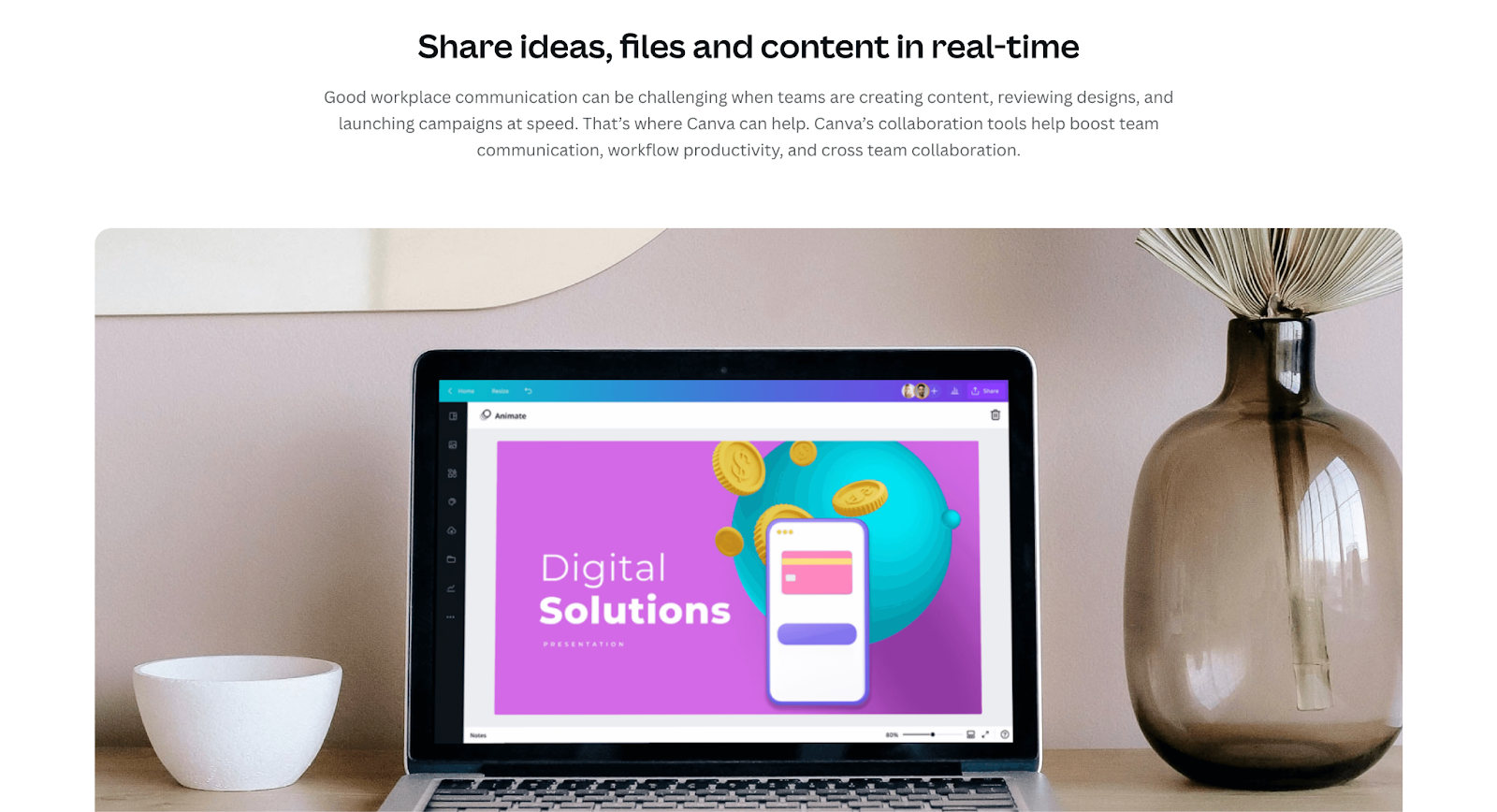 Canva-Real-time collaboration feature section