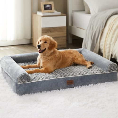 BFPETHOME Dog Beds for Large Dogs, Orthopedic Dog Bed for Medium Large Dogs,Big Waterproof Couch Dog Pet Bed with Removable Washable Cover