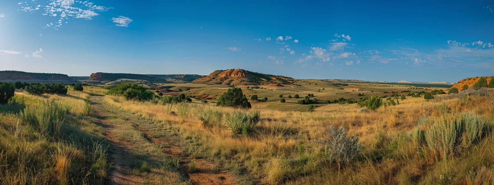 a car driving through the scenic landscapes of oklahoma with a clear blue sky overhead, showcasing the beauty of the state while highlighting the importance of car insurance requirements.