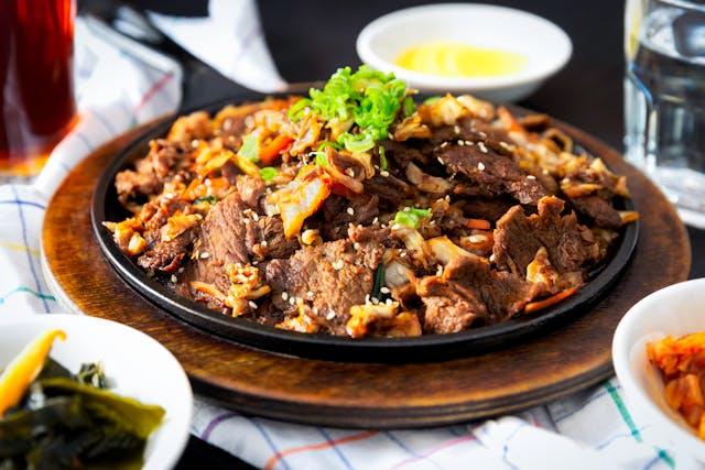 A plate of food on a table

Description automatically generated