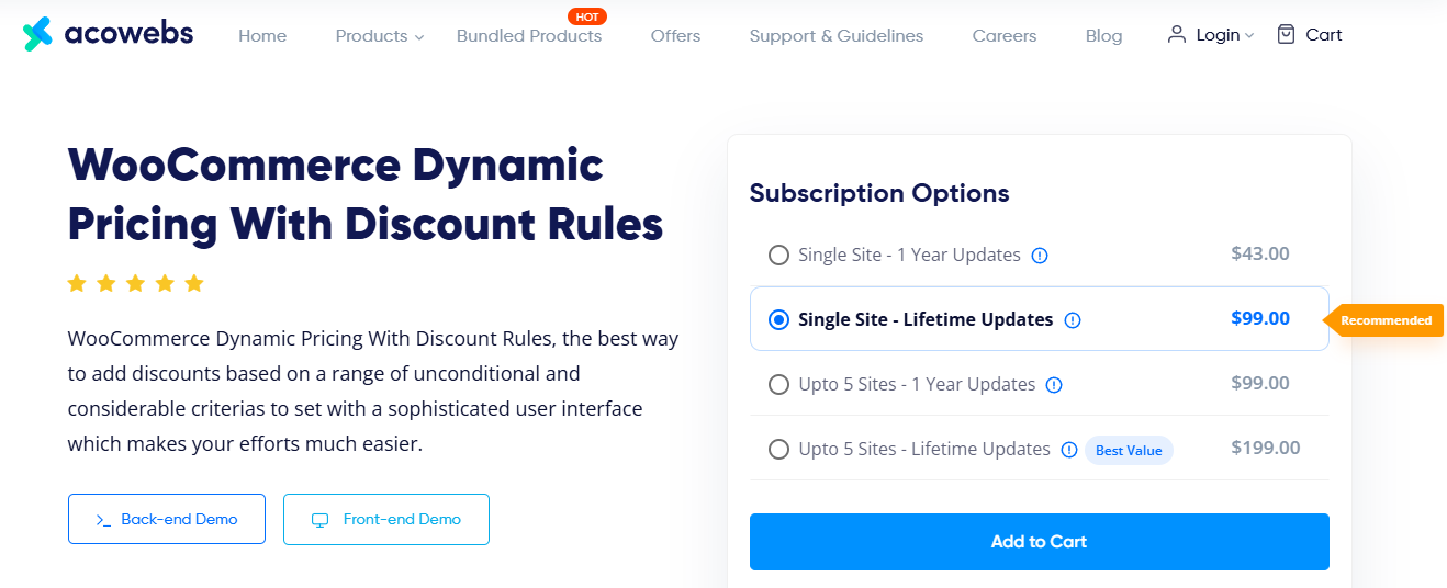 Acowebs best discount plugins for WooCommerce