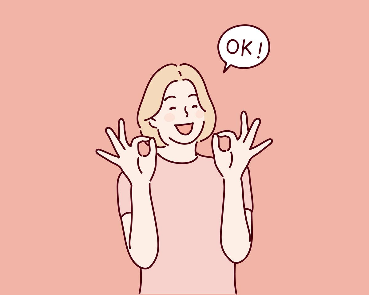 Woman saying OK: Stress Management Techniques for Students' Well-being