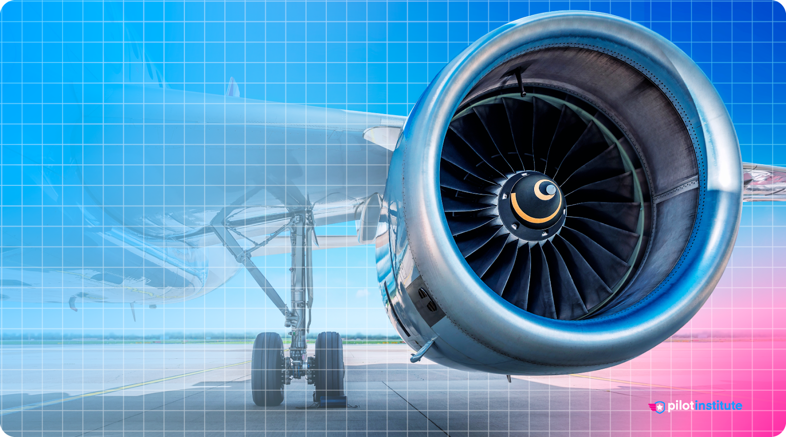 A turbine engine on an airliner wing.