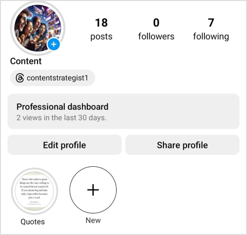 tap the "New" highlight circle 