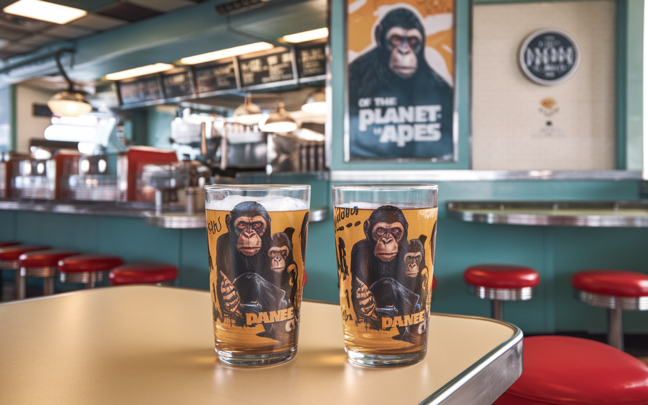 Planet of the Apes Drinking Glasses 1970s