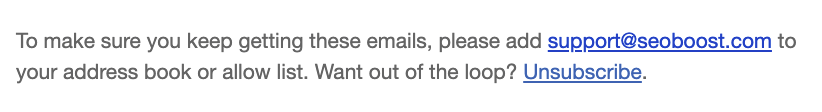 an example email text allowing your recipients to unsubscribe