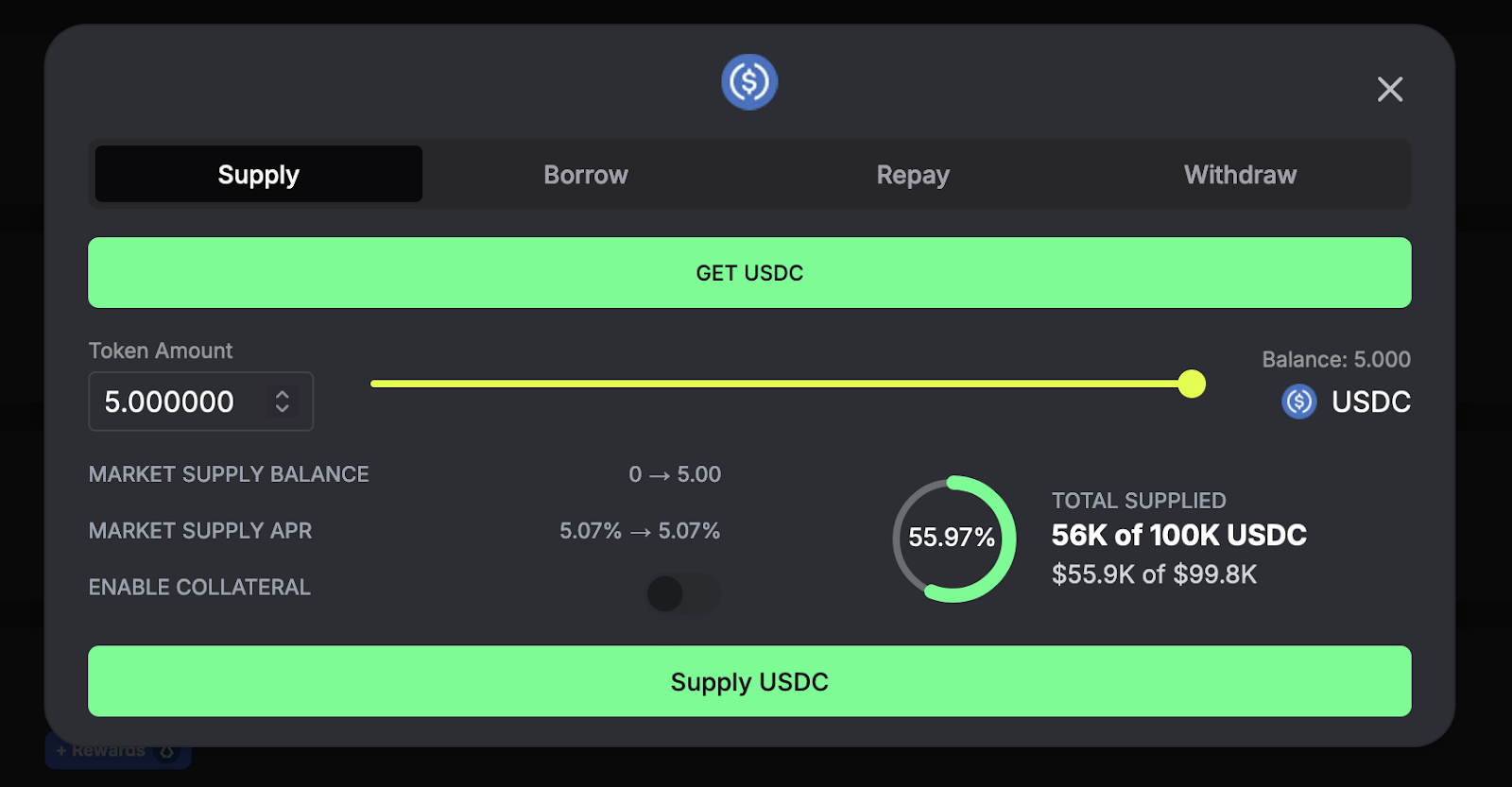 Supply - Get USDC