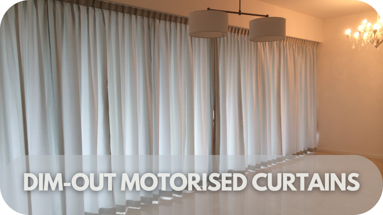 Dim-out motorised curtains that soften natural light while maintaining privacy and comfort.