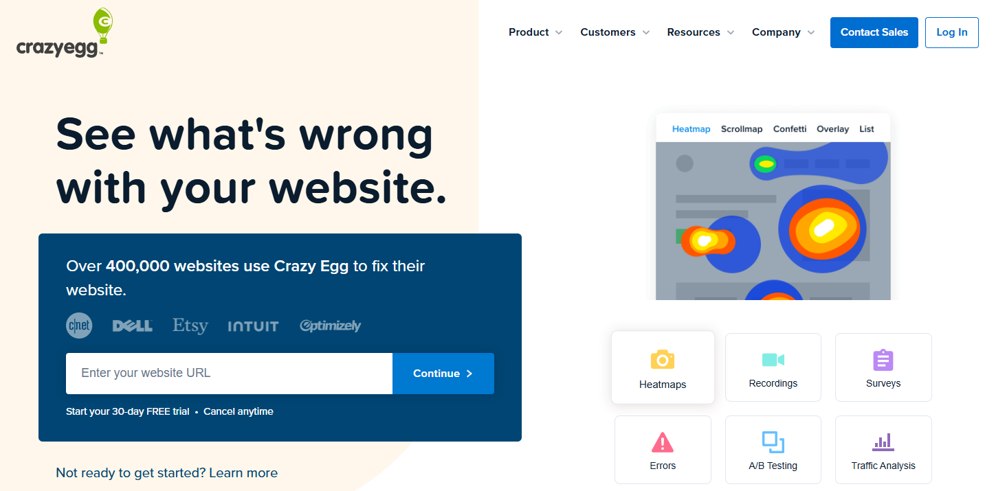 Crazy Egg website analytics platform