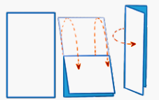 rectangular sheet of paper and fold it in half.