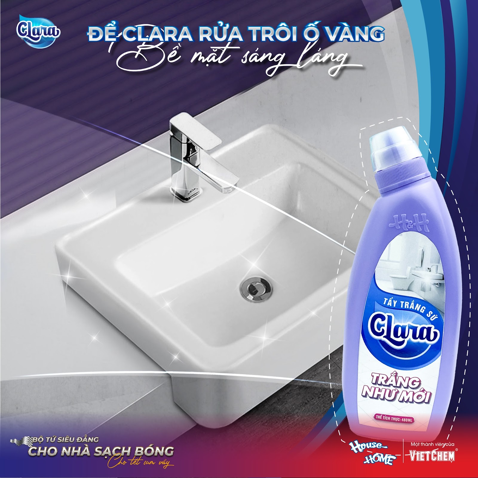 Tẩy sạch mảng bám, ố vàng, cặn canxi chỉ sau 5 phút