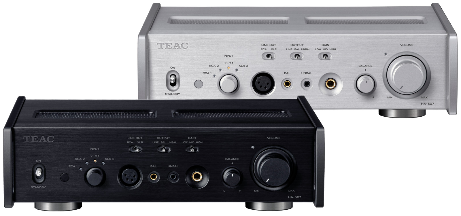TEAC HA-507 in two different colors: black, and silver.