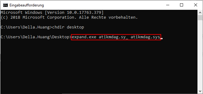 Datei "atikmdag.sys" oder "atikmpag.sys" neu erstellen