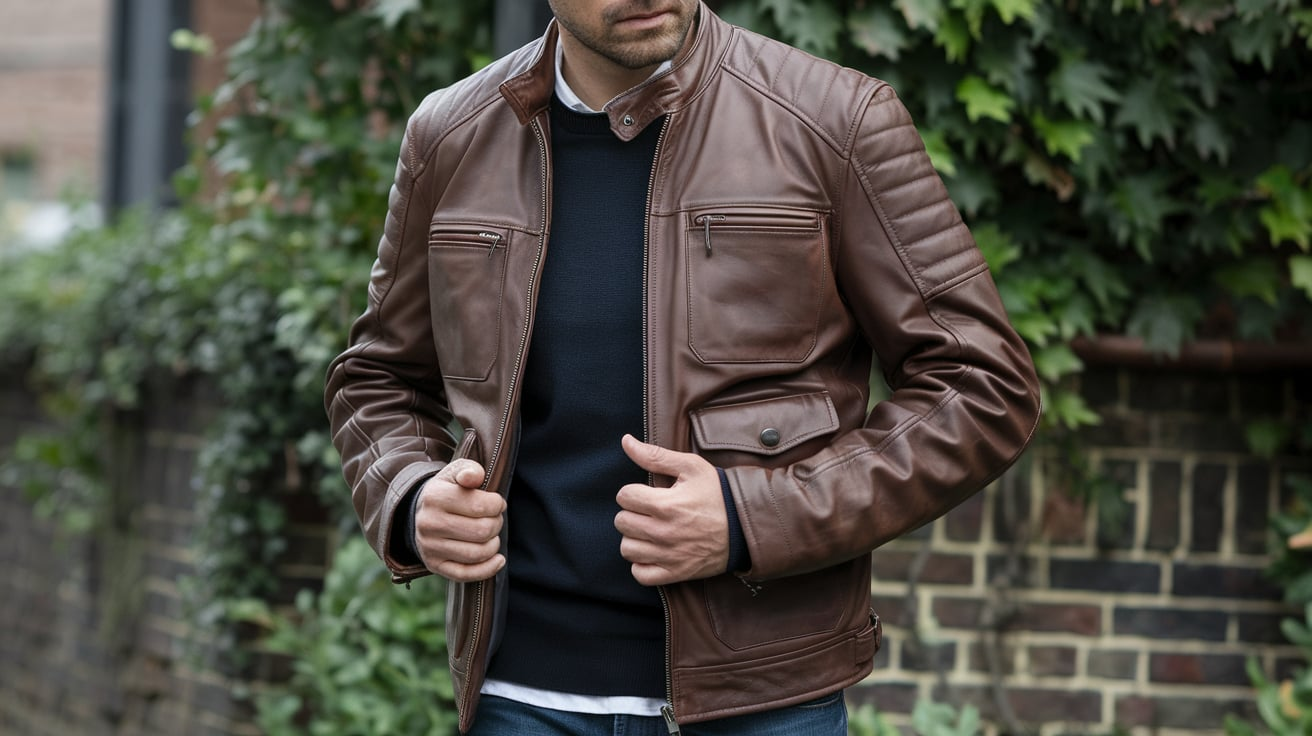 Bruno Magli Moto Leather Jacket