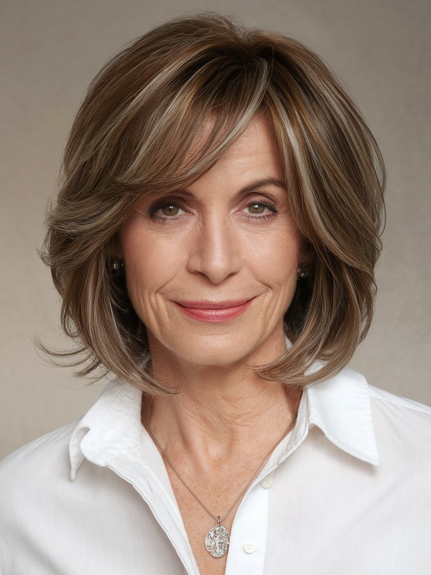 Layered Bob with Face-Framing Highlights