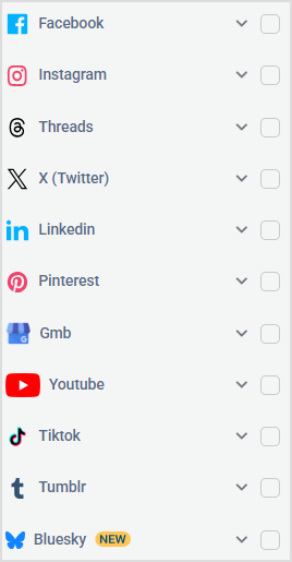 Select social account