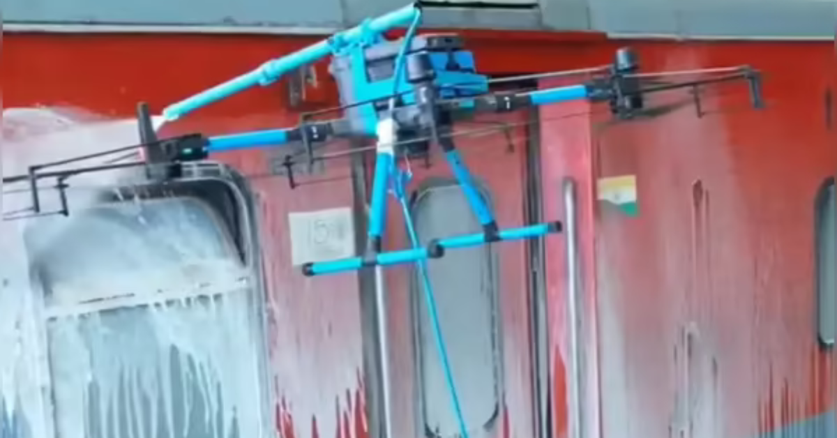 Drones fitted with high-pressure water jets can sanitise those hard-to-reach areas with ease