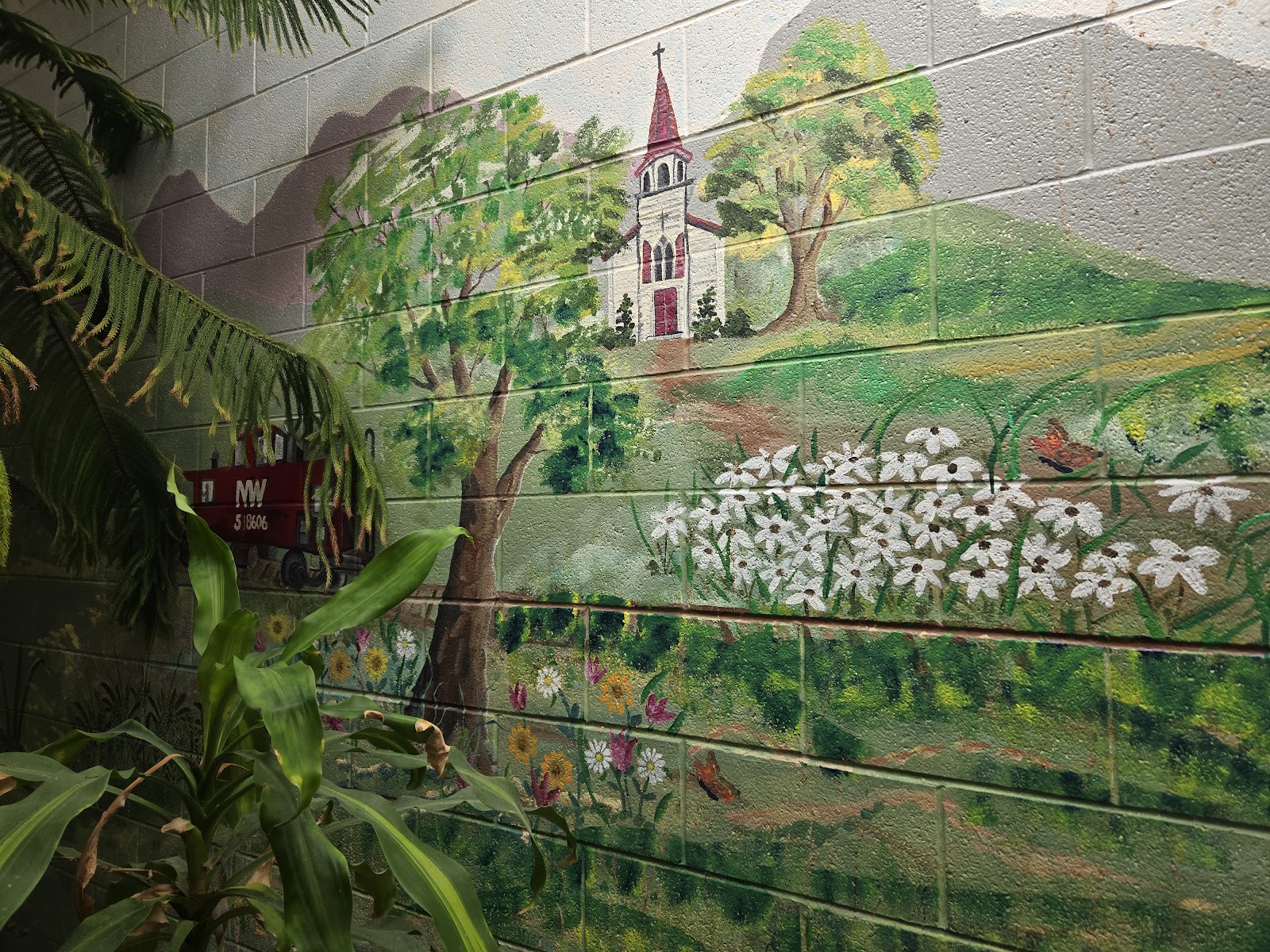 picture of church in mural