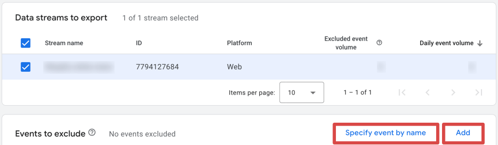 15.2 Data streams to export