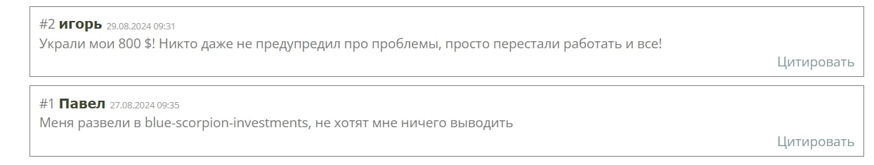 Blue Scorpion Investments: отзывы о брокере и обзор его деятельности