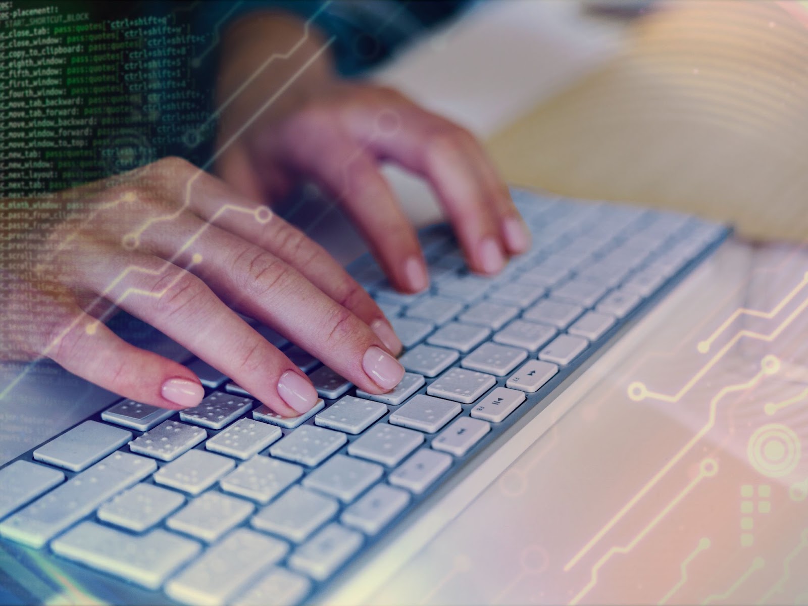 A programmer writing HTML code on a desktop screen, representing the AI-assisted development workflow.