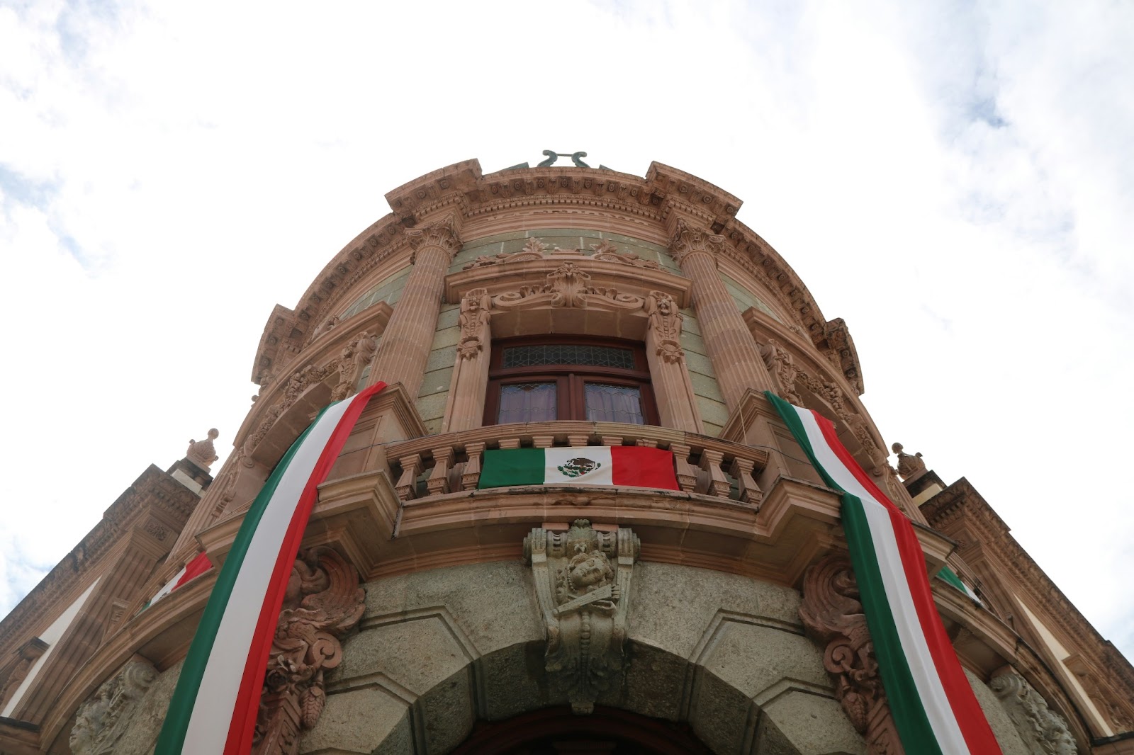 Buildings showing the pride of a nation— Mexican Independence Day with Mexico's Flags and festivities!