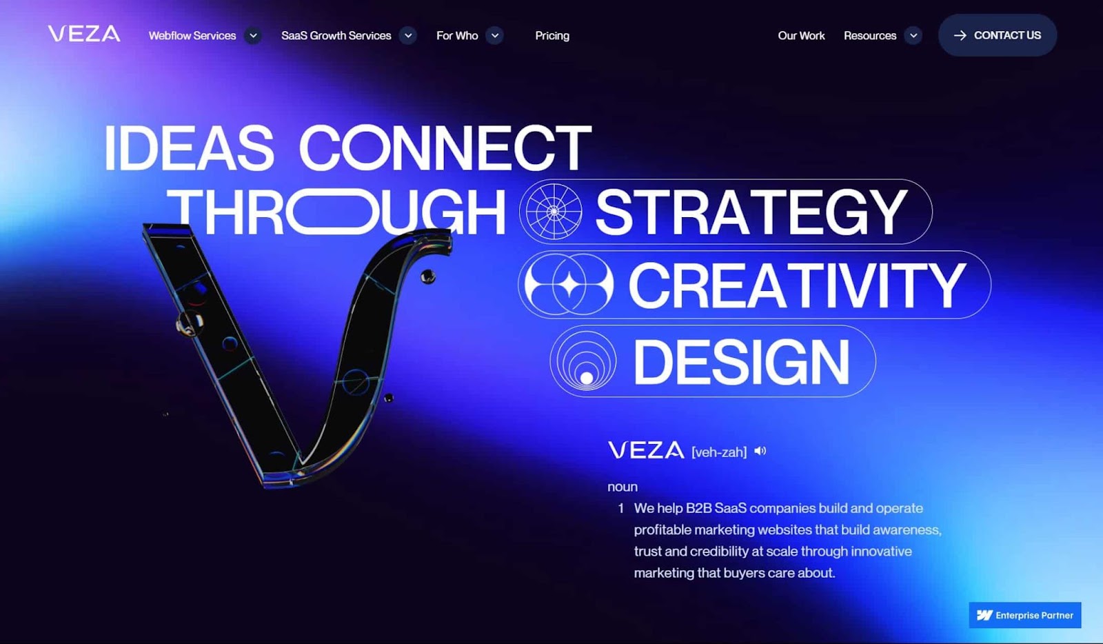 Screenshot of Veza Digital website