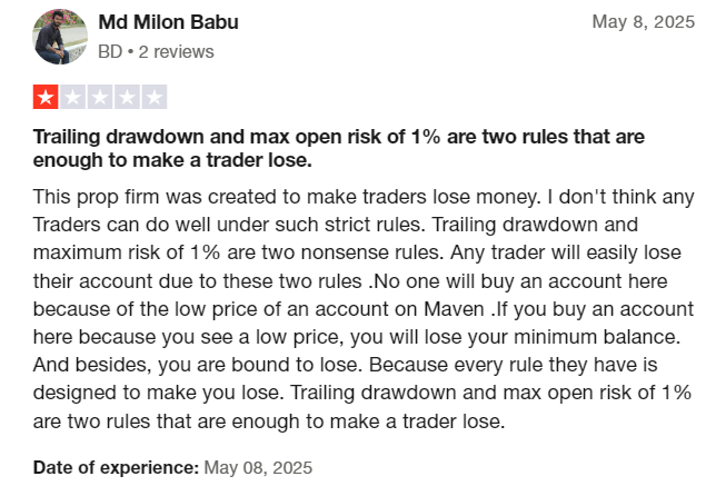 Another complaint against Jon Alex and Maven Trading