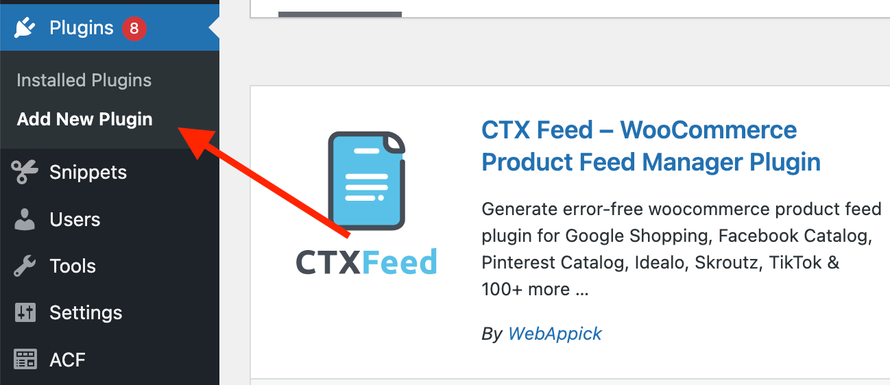 install pinterest product feed plugin-ctx feed