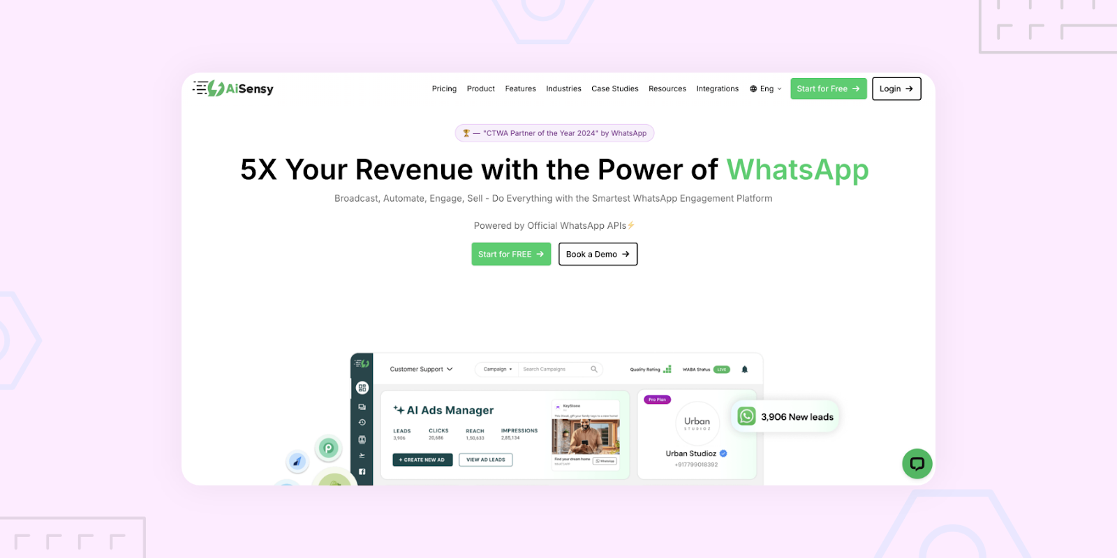 AISensy helps 5x your revenue on whatsApp 